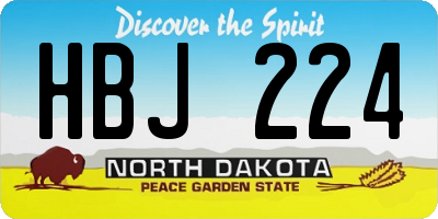 ND license plate HBJ224