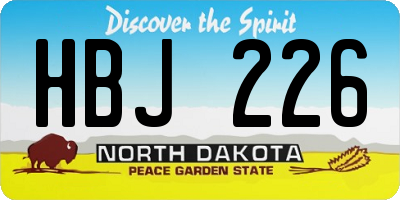 ND license plate HBJ226