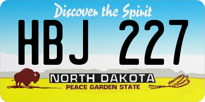 ND license plate HBJ227