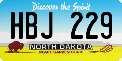 ND license plate HBJ229