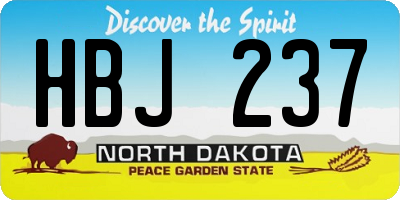 ND license plate HBJ237
