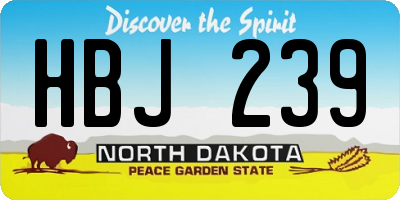 ND license plate HBJ239