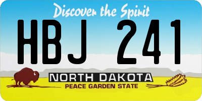 ND license plate HBJ241