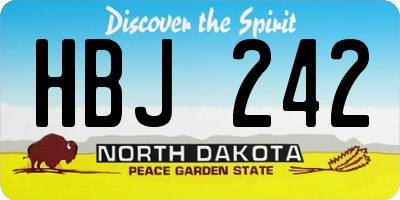 ND license plate HBJ242