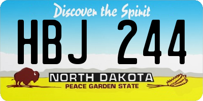 ND license plate HBJ244