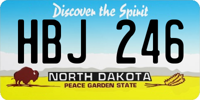 ND license plate HBJ246