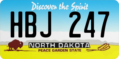 ND license plate HBJ247