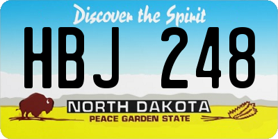 ND license plate HBJ248