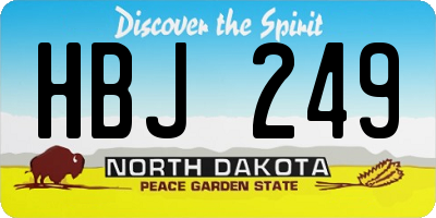 ND license plate HBJ249