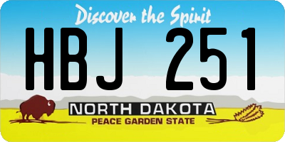 ND license plate HBJ251