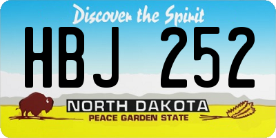 ND license plate HBJ252