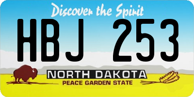 ND license plate HBJ253