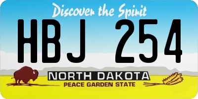 ND license plate HBJ254