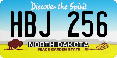 ND license plate HBJ256