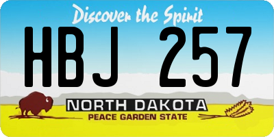 ND license plate HBJ257