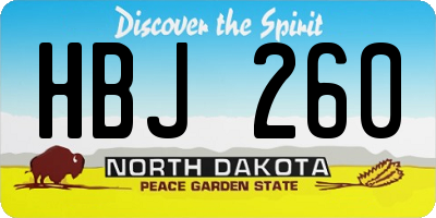 ND license plate HBJ260