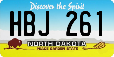 ND license plate HBJ261