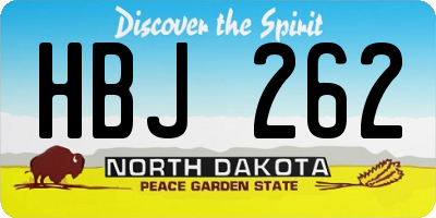 ND license plate HBJ262