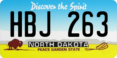 ND license plate HBJ263