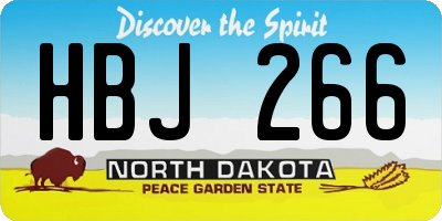 ND license plate HBJ266