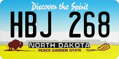 ND license plate HBJ268