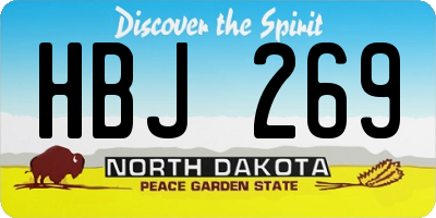 ND license plate HBJ269