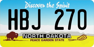 ND license plate HBJ270