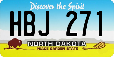 ND license plate HBJ271