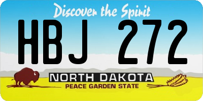 ND license plate HBJ272