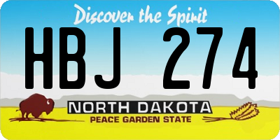 ND license plate HBJ274