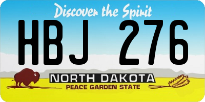 ND license plate HBJ276