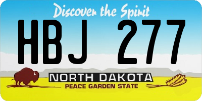 ND license plate HBJ277