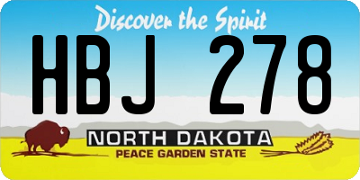 ND license plate HBJ278