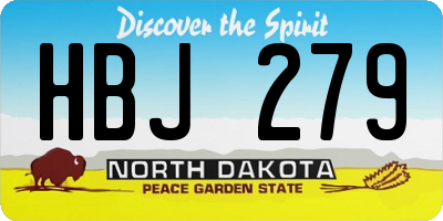 ND license plate HBJ279