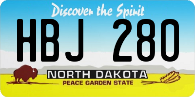 ND license plate HBJ280