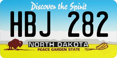 ND license plate HBJ282