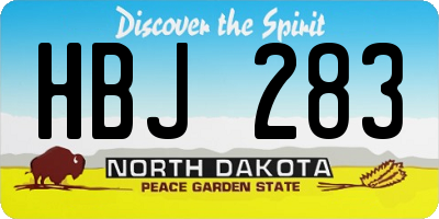 ND license plate HBJ283