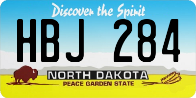 ND license plate HBJ284