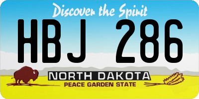 ND license plate HBJ286