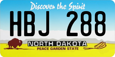 ND license plate HBJ288