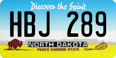 ND license plate HBJ289