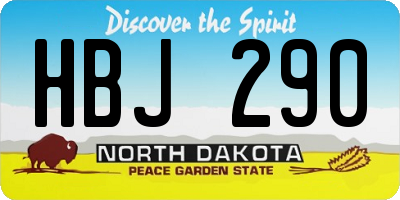 ND license plate HBJ290