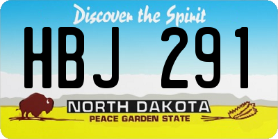 ND license plate HBJ291