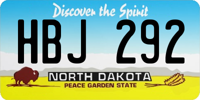 ND license plate HBJ292