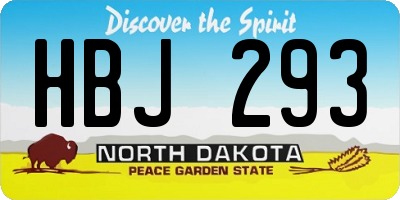 ND license plate HBJ293