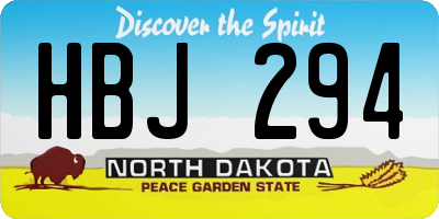 ND license plate HBJ294