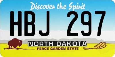 ND license plate HBJ297