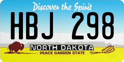 ND license plate HBJ298