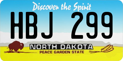 ND license plate HBJ299