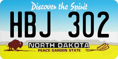 ND license plate HBJ302